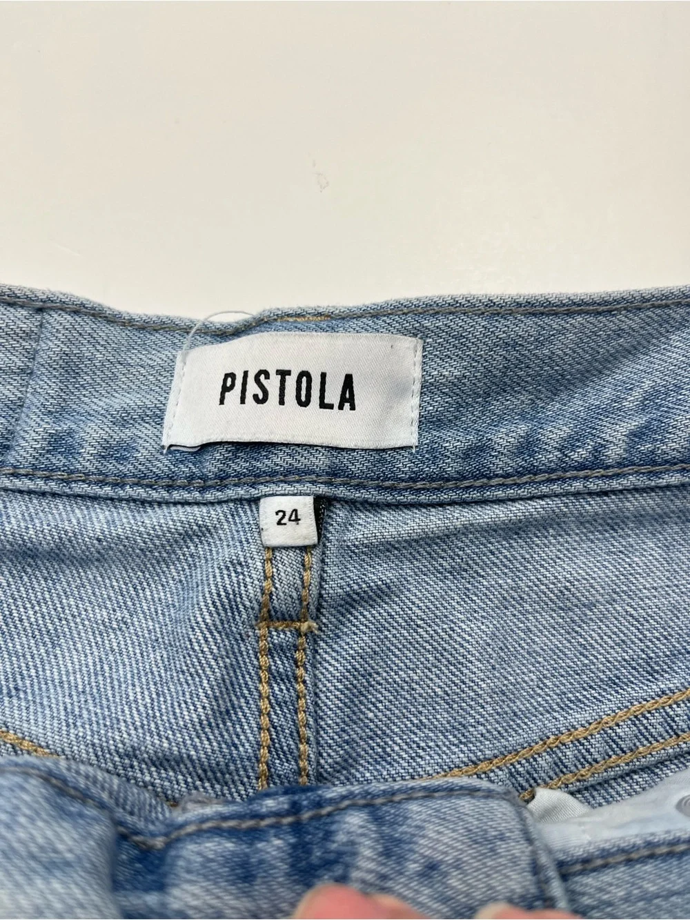 Pistola Women's Loretta High Rise Wide Leg Ankle Jean Size 24 Denim Frayed Hem